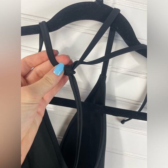 Aerie Black Full Coverage One Piece Padded Halter Neck Swimsuit S Women’s EUC - Picture 3 of 11